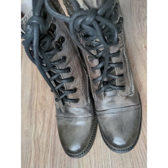 Bed Stu Judgement Graphito Grey Womens 6.5 Heeled Combat Rustic Distressed - Picture 8 of 11